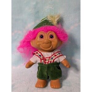 Vintage TNT Troll 1991 – Lederhosen German Outfit – Alpine Hat – Pink Hair